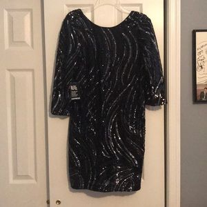 Black Express Sequin Dress
